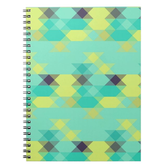 blue yellow turquoise yellow and aqua  notebook (Front)