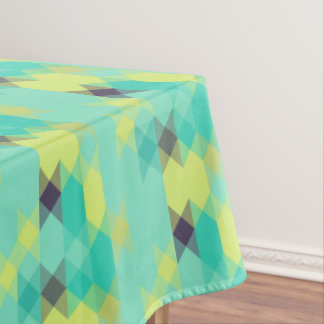 blue yellow turquoise yellow and aqua tablecloth