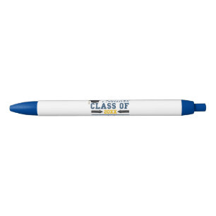 Blue Yellow Typography Graduation Gear Ink Pen