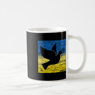 Blue Yellow Ukraine Flag Dove Ukrainian Peace Bird Coffee Mug