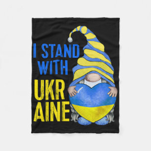 Blue Yellow Ukraine Garden Gnome Ukrainian Flag Te Fleece Blanket
