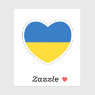 Blue Yellow Ukraine Heart Support Sticker