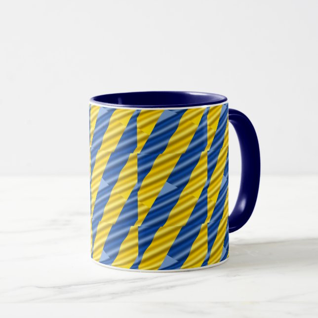 Blue Yellow Ukraine Inspired Peace No War Mug (Front Right)