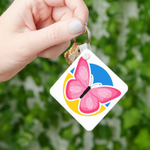 Blue Yellow Ukrainian Flag Butterfly Key Ring