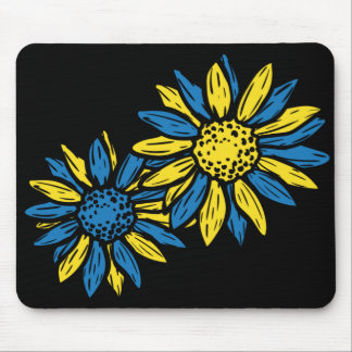BLUE & YELLOW UKRANIAN SUNFLOWERS MOUSE MAT