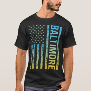 Blue Yellow USA Flag - Baltimore T-Shirt