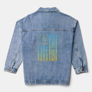 Blue Yellow USA Flag - External Auditor  Denim Jacket
