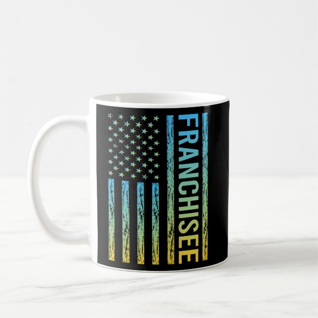 Blue Yellow USA Flag - Franchisee  Coffee Mug (Left)
