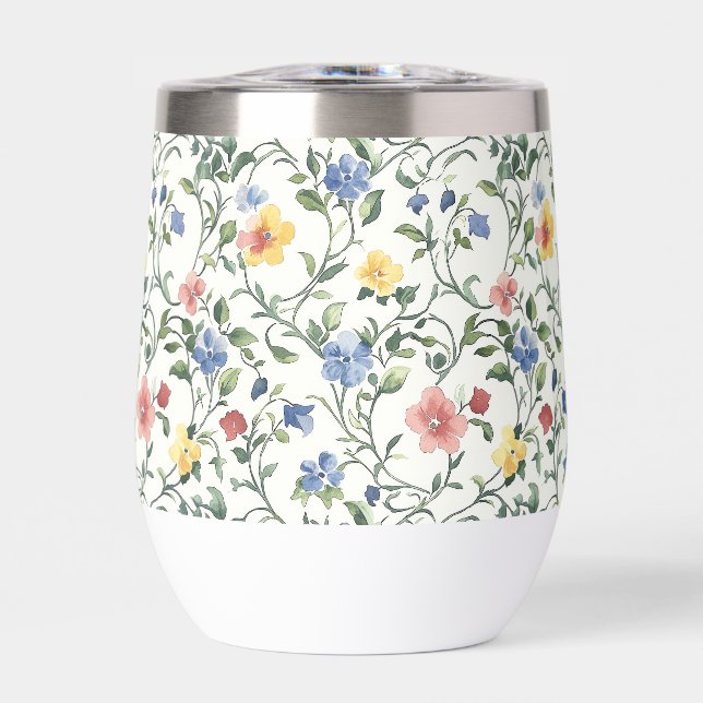 Blue Yellow Watercolor Wildflower  (Front)