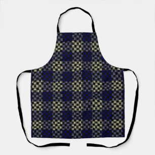 Blue Yellow Weave Pattern Apron