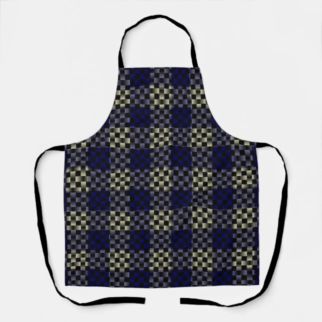 Blue Yellow Weave Pattern Apron (Front)