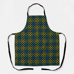 Blue Yellow Weave Pattern Apron