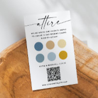 Blue Yellow wedding attire dress code palette + QR