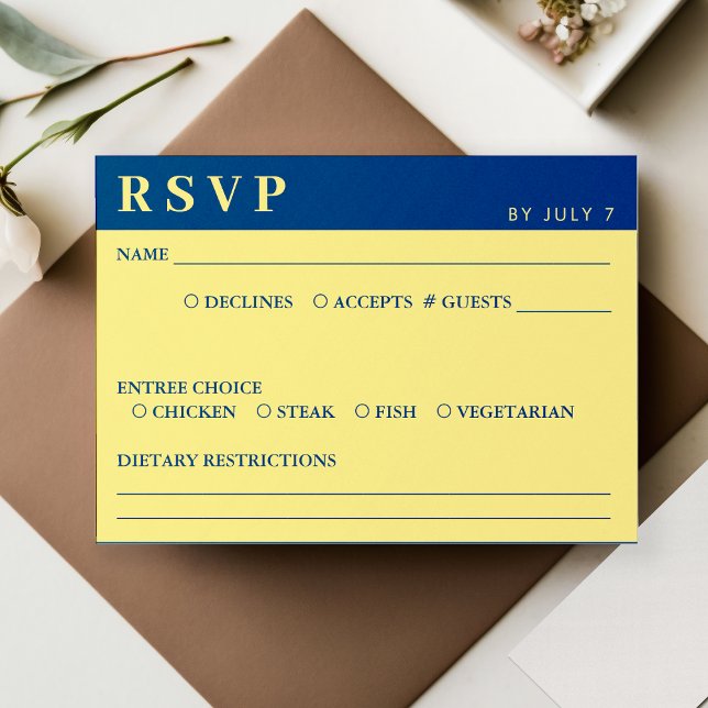 Blue & Yellow Wedding RSVP (Blue & Yellow Wedding RSVP)
