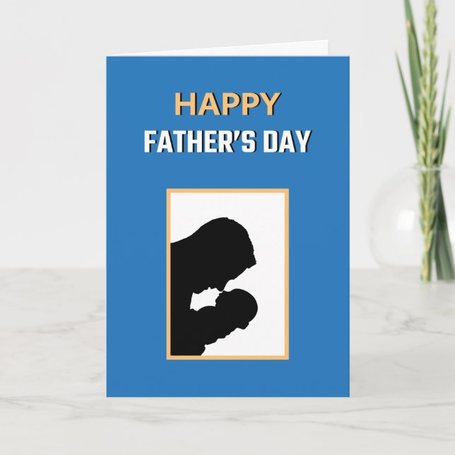 Blue Yellow White Best Dad Ever Happy Father's Day Card (Front)