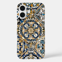 Blue Yellow White Black Azuleju Spanish Moroccan