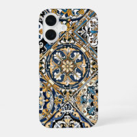Blue Yellow White Black Azuleju Spanish Moroccan