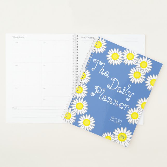 Blue Yellow White Daisy Planner (Display)