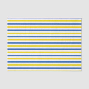 BLUE YELLOW WHITE STRIPES TISSUE PAPER