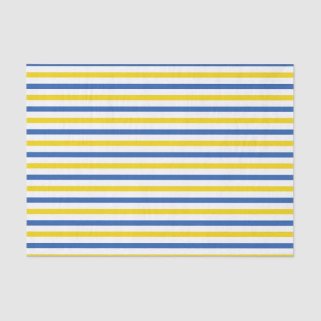 BLUE YELLOW WHITE STRIPES TISSUE PAPER (Front)