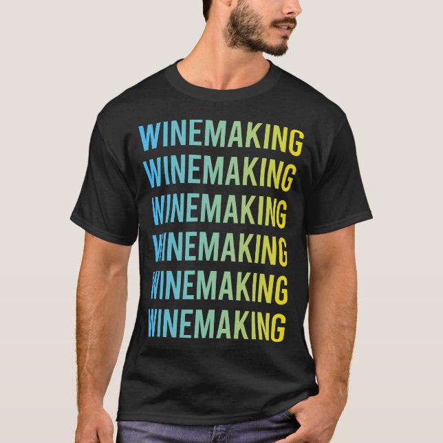 Blue Yellow Winemaking Winemaker T-Shirt (Front)