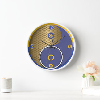 Blue Yellow Yin Yang  Clock