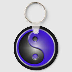 blue yin&yang key ring