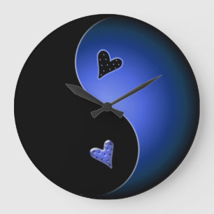 blue yin yang large clock