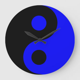 Blue Yin Yang Wall Clock