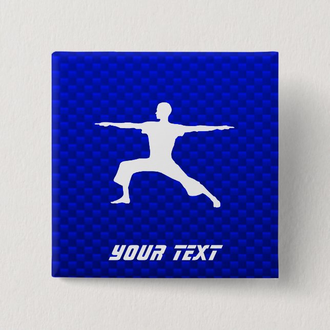 Blue Yoga 15 Cm Square Badge (Front)