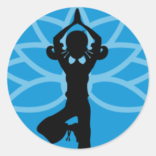 Blue Yoga Silhouette Sticker