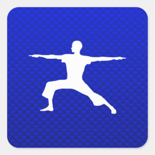 Blue Yoga Square Sticker