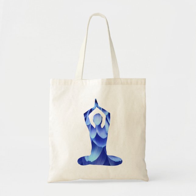 Blue Yoga Tote Bag (Front)