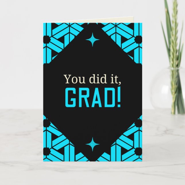 Blue You Did It Graduation Card (Front)