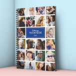 Blue Your Photos Insta Collage 2025 Planner<br><div class="desc">Photo insta collage blue 2025 planner featuring 22 photos of your family and friends,  your name,  and the year.</div>