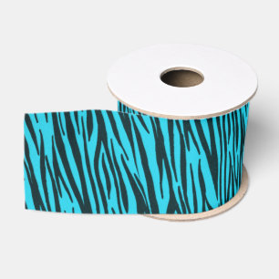 Blue Zebra Animal Print Ribbon Grosgrain Ribbon