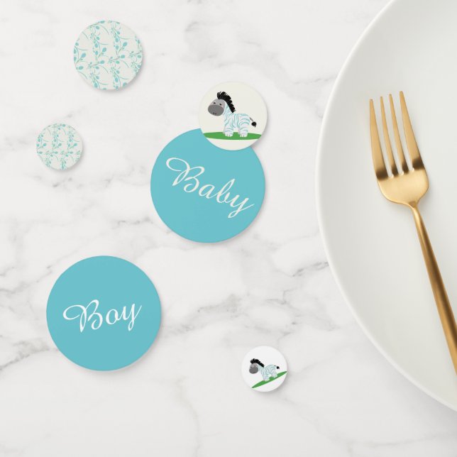 Blue Zebra Baby Boy Table Confetti (Group)