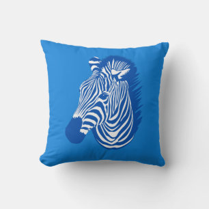 Blue Zebra Cushion