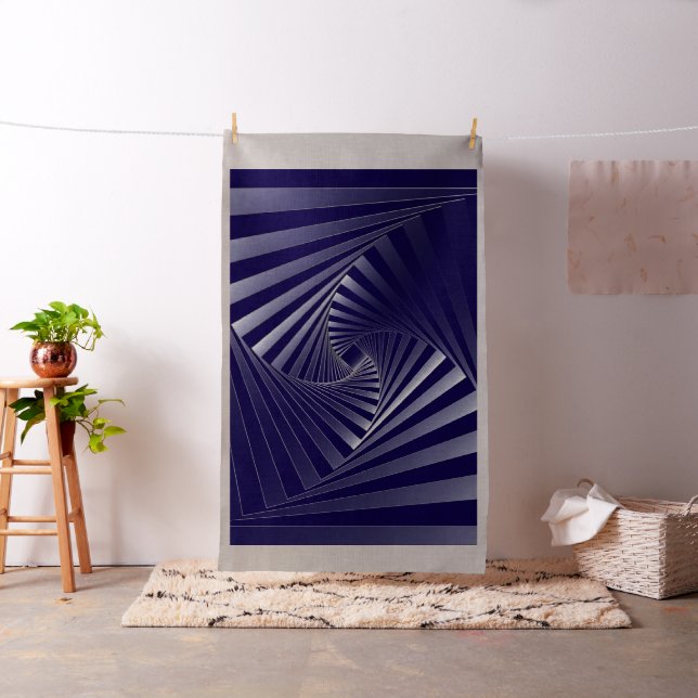 blue zebra geometry fabric (In Situ)