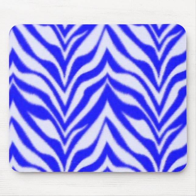 Blue Zebra Mouse Mat (Front)