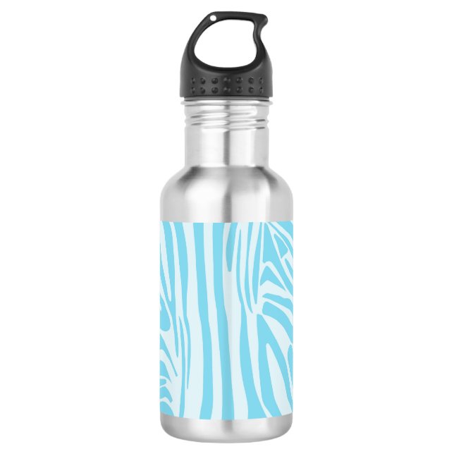 Blue Zebra Pattern 532 Ml Water Bottle (Front)
