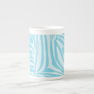 Blue Zebra Pattern Bone China Mug