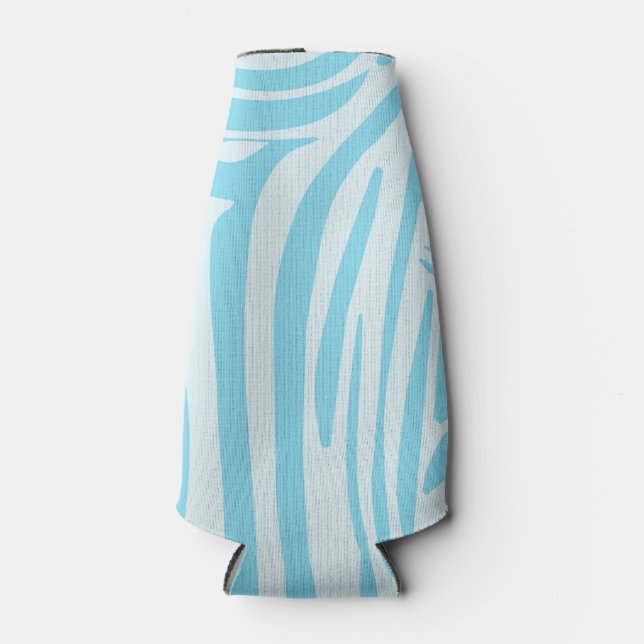 Blue Zebra Pattern Bottle Cooler (Front)