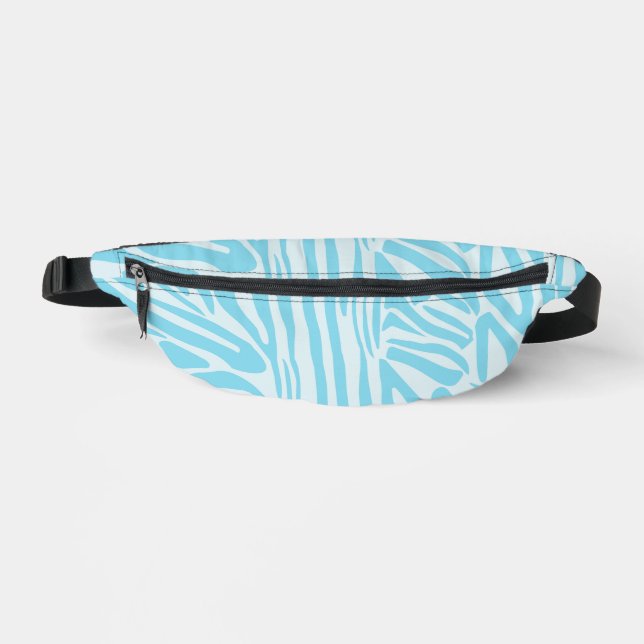 Blue Zebra Pattern Bum Bags (Front)