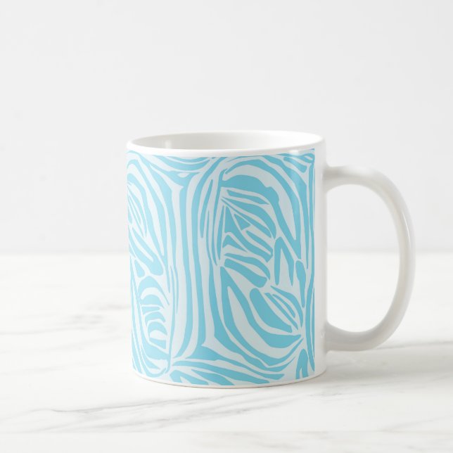 Blue Zebra Pattern Coffee Mug (Right)