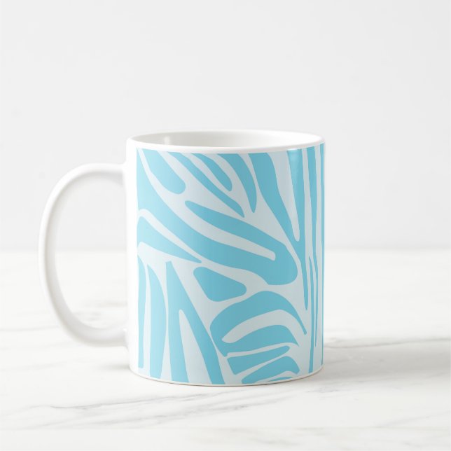 Blue Zebra Pattern Coffee Mug (Left)