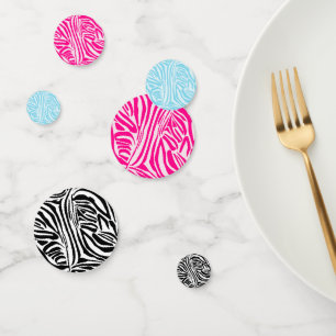 Blue Zebra Pattern Confetti