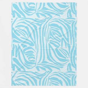 Blue Zebra Pattern Fleece Blanket