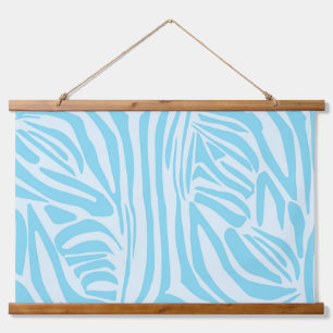 Blue Zebra Pattern Hanging Tapestry