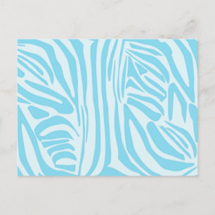Blue Zebra Pattern Holiday Postcard